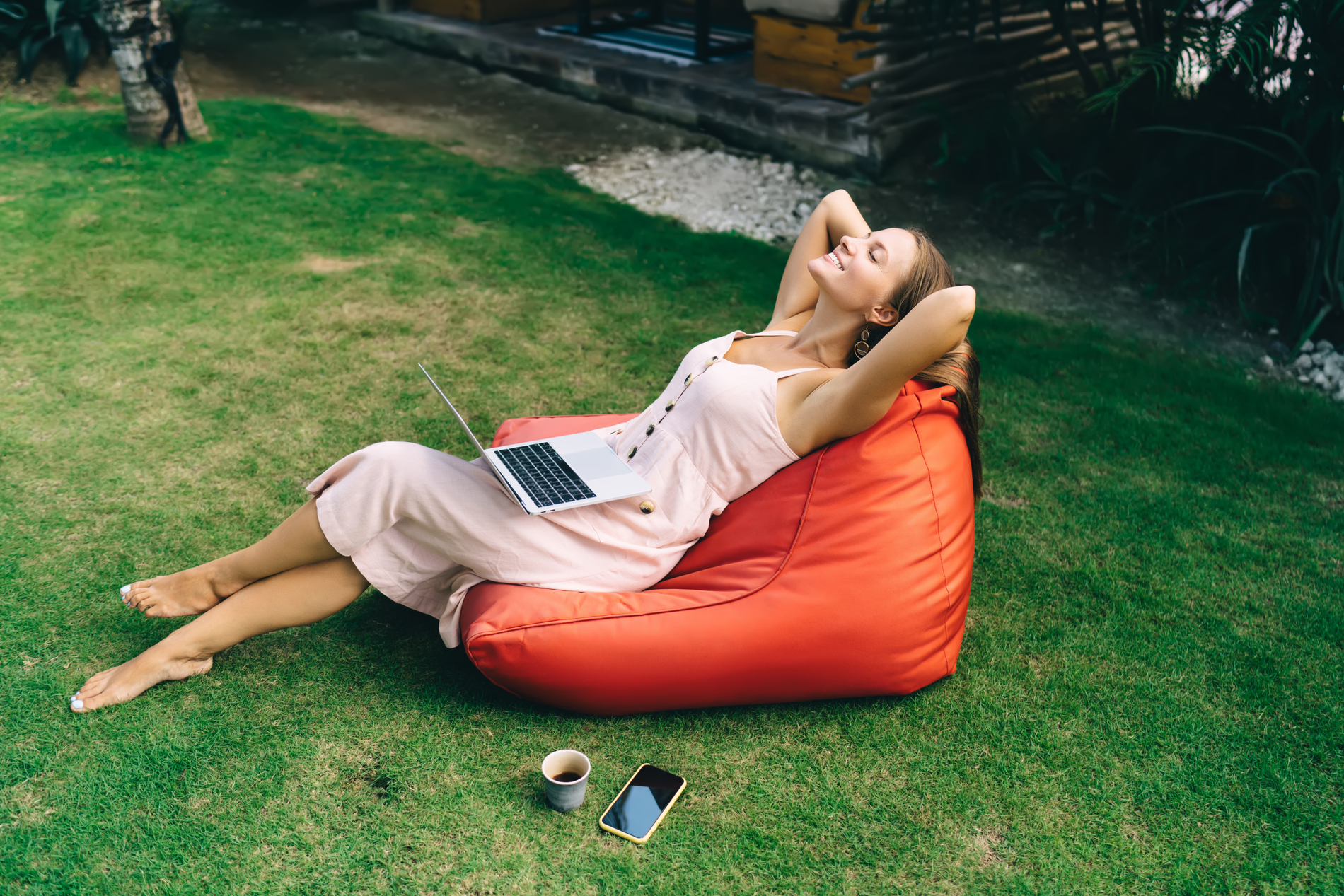 happy woman outdoors