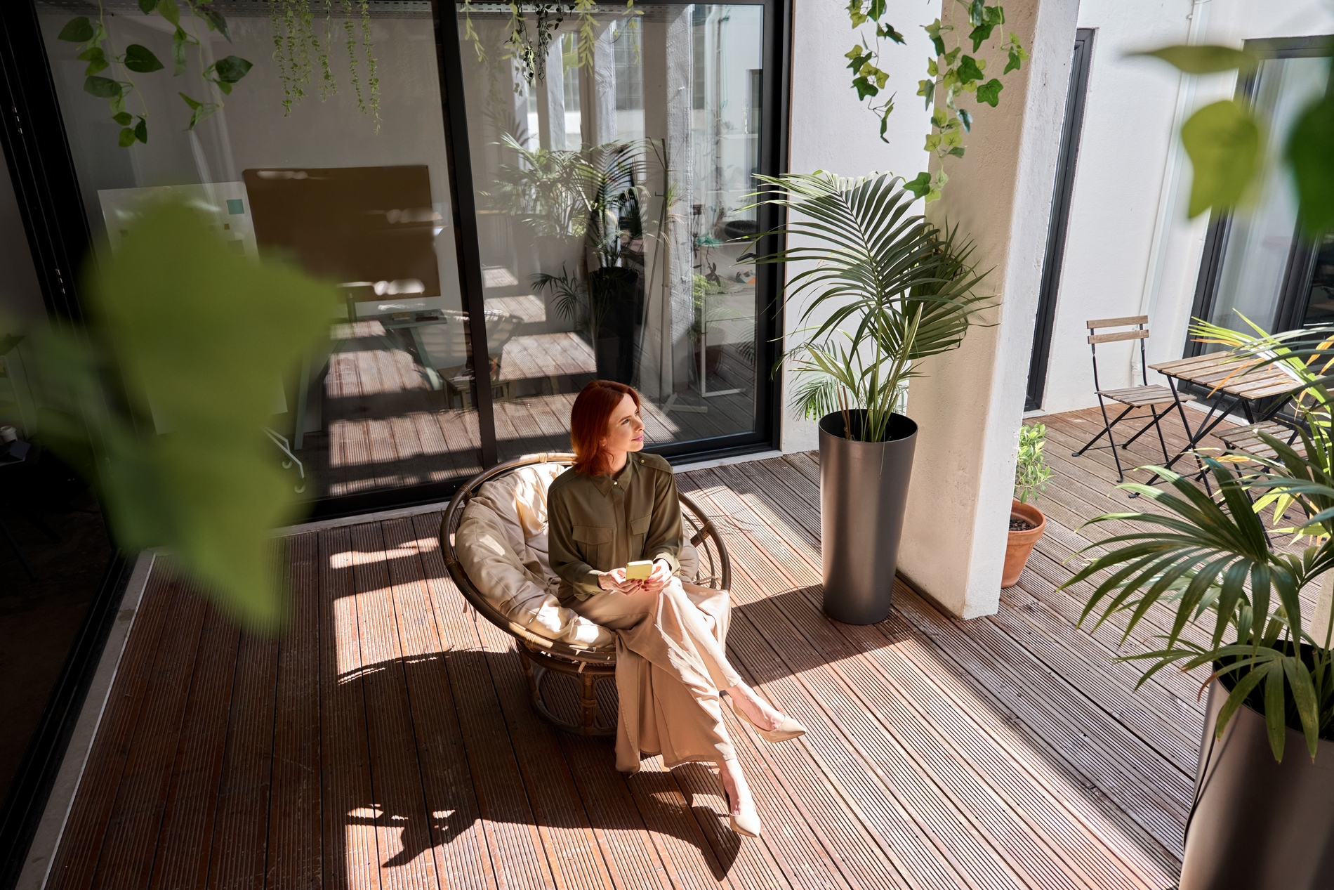 Woman sitting in chair